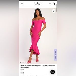 Magenta off the shoulder dress